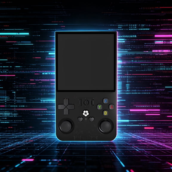 R36MAX Handheld Game Console, 4.0-inch Large Screen Handheld Game Console, 128G Handheld Game Console(Clear Black)
