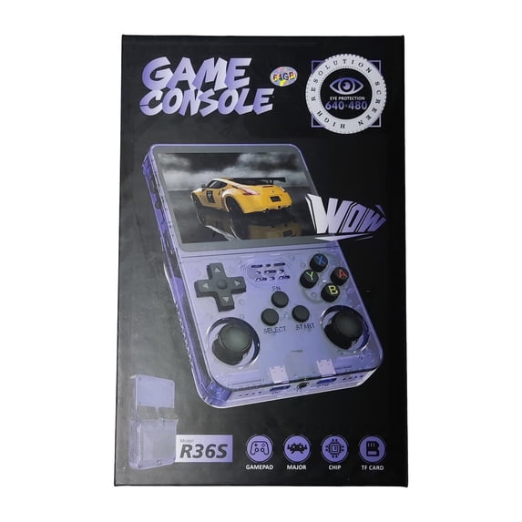 R36S Open Source Retro Handheld White 64G: Large Screen, Long-Lasting Big Battery