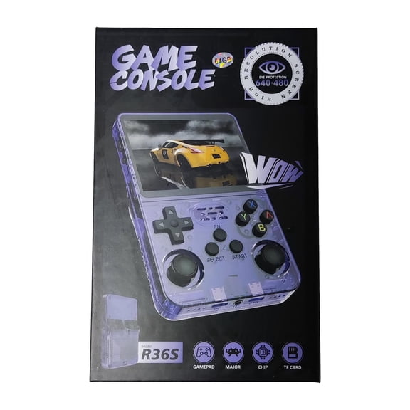 R36S Open Source Retro Handheld White 64G: Large Screen, Long-Lasting Big Battery