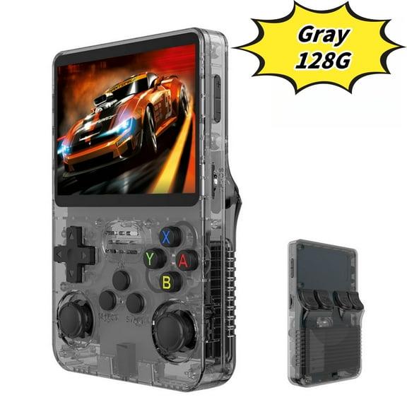 R36S open source handheld game console, large screen, large memory, large battery,gray,128G
