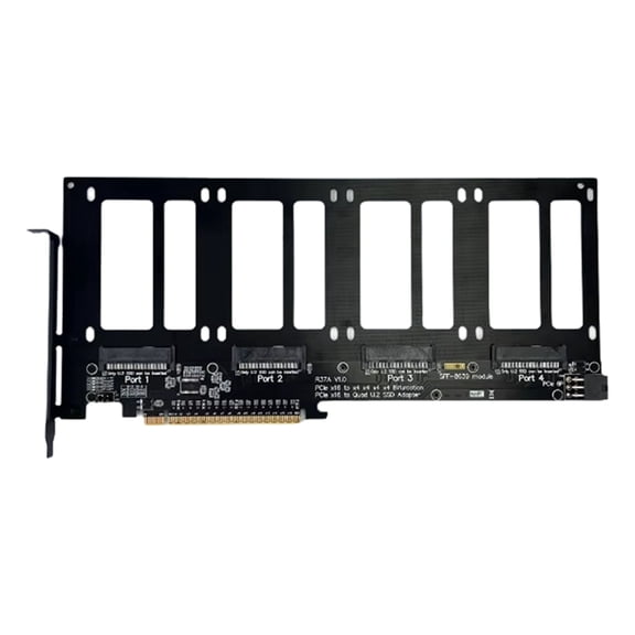 R37A PCIe 4.0 X16 to 4-Port U.2 SSD Split Expansion Card for Gen4 X16 Hard Disk Split Expansion Card GPU Dock