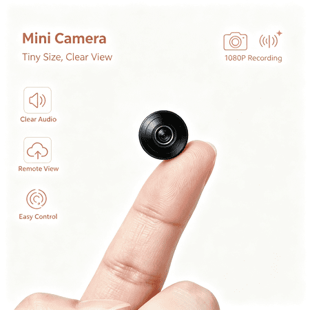 R4 only 1 inch!Hidden Camera with Audio/Video Mini Small Spy WiFi Security Secret System Smart Home Indoor Use Wireless Outdoor Nanny Night Vision Motion Detection Baby Monitor Pet Doorbell Seguridad