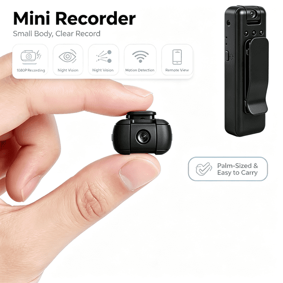 R4 Mini Portable 4K Body Worn Camera with Infrared Night Vision 128GB Support and Audio Video Recording for Law Enforcement and Travel