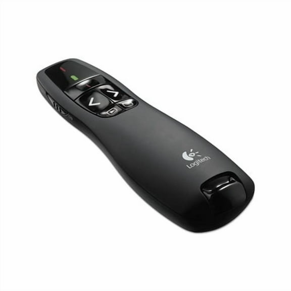 R400 Wireless Presentation Remote with Laser Pointer 50 ft. Range, Matte Black