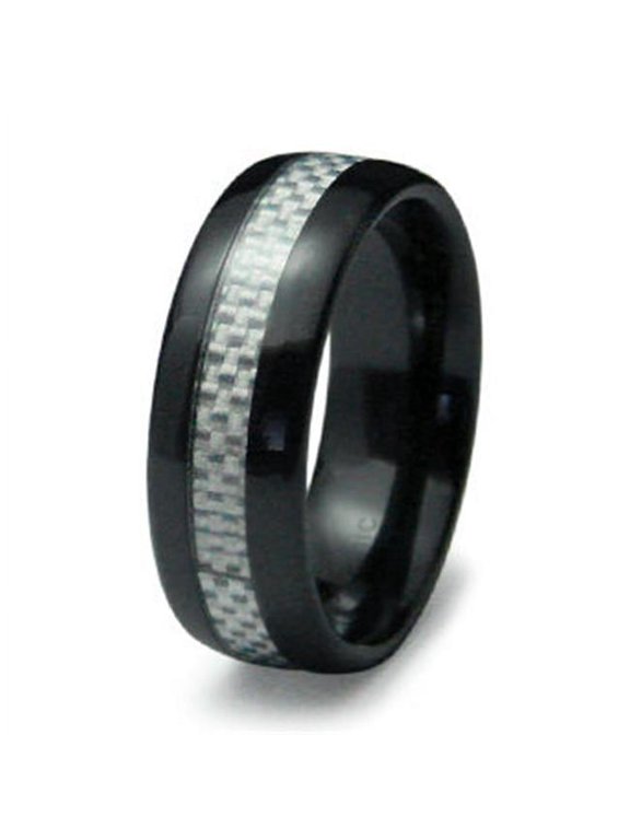 R40005-070 Ceramic Ring with Carbon Fiber Inlay - Size 7