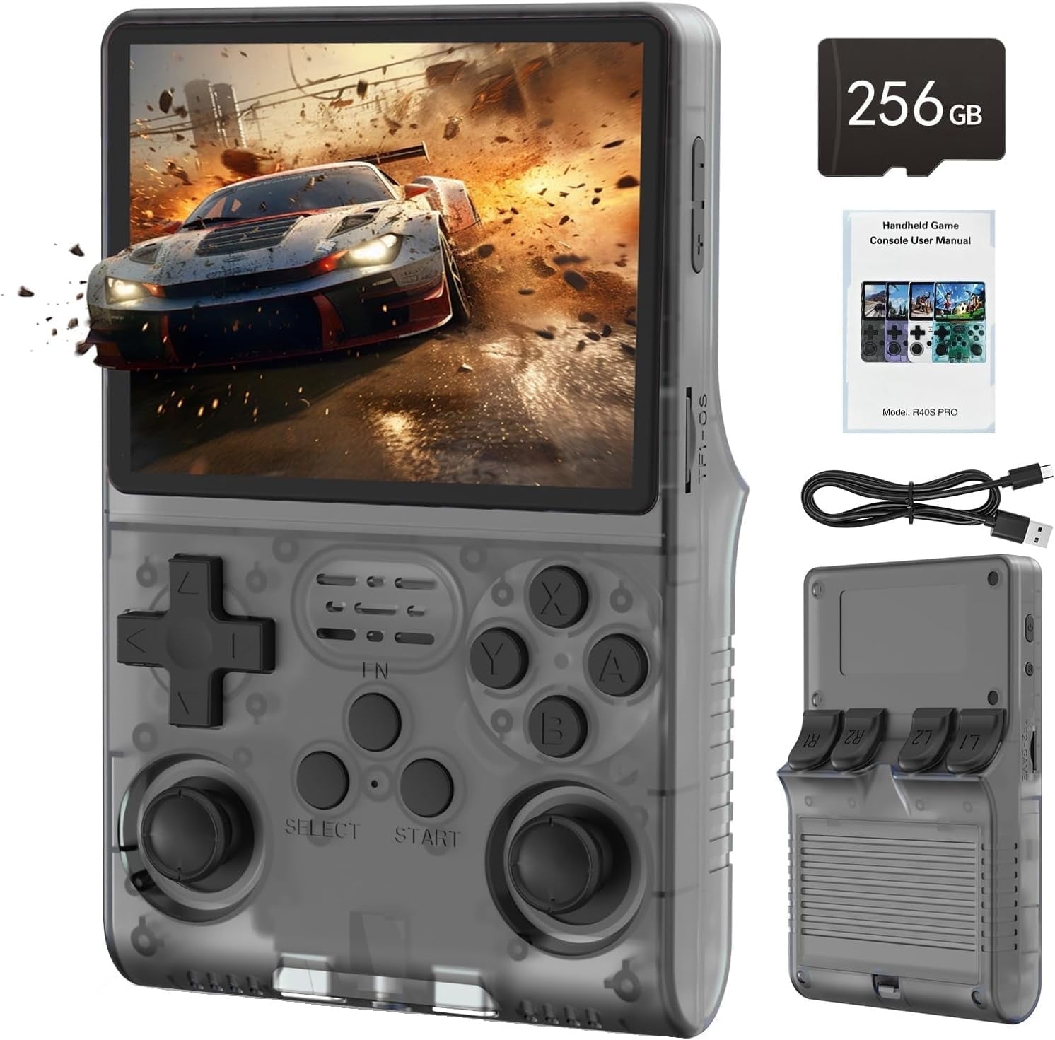 R40S PRO 30000 in 1 Handheld  3.5 inch IPS Screen Mini   3800mAh Portable Pocket  45  256G TF Card