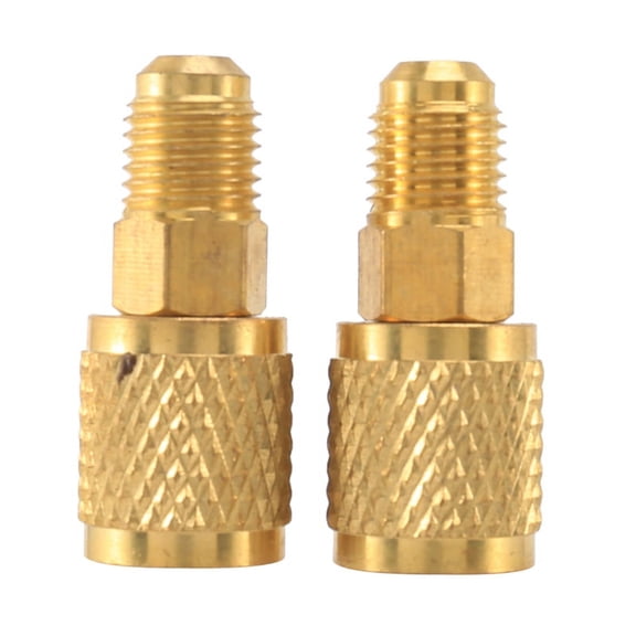 R410A Adapter 5/16inch Sae Female Quick Couplers To 1/4inch Sae Male Flare, Used for Mini Split System, Air Conditioners, Straight Type
