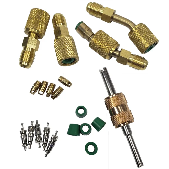 R410A Adapter Kit For Mini Split System Charging Vacuum Port Adapter & Core Tool