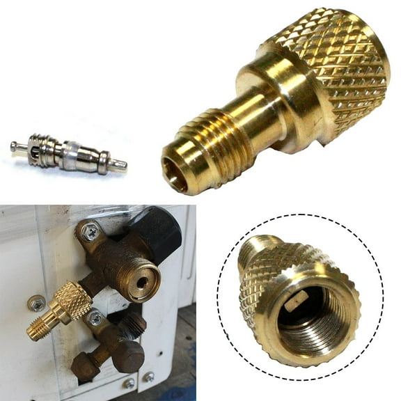 R410A Mini Split Ac Hvac Charging Vacuum Adapter 5/16 To 1/4In W/Valve Core