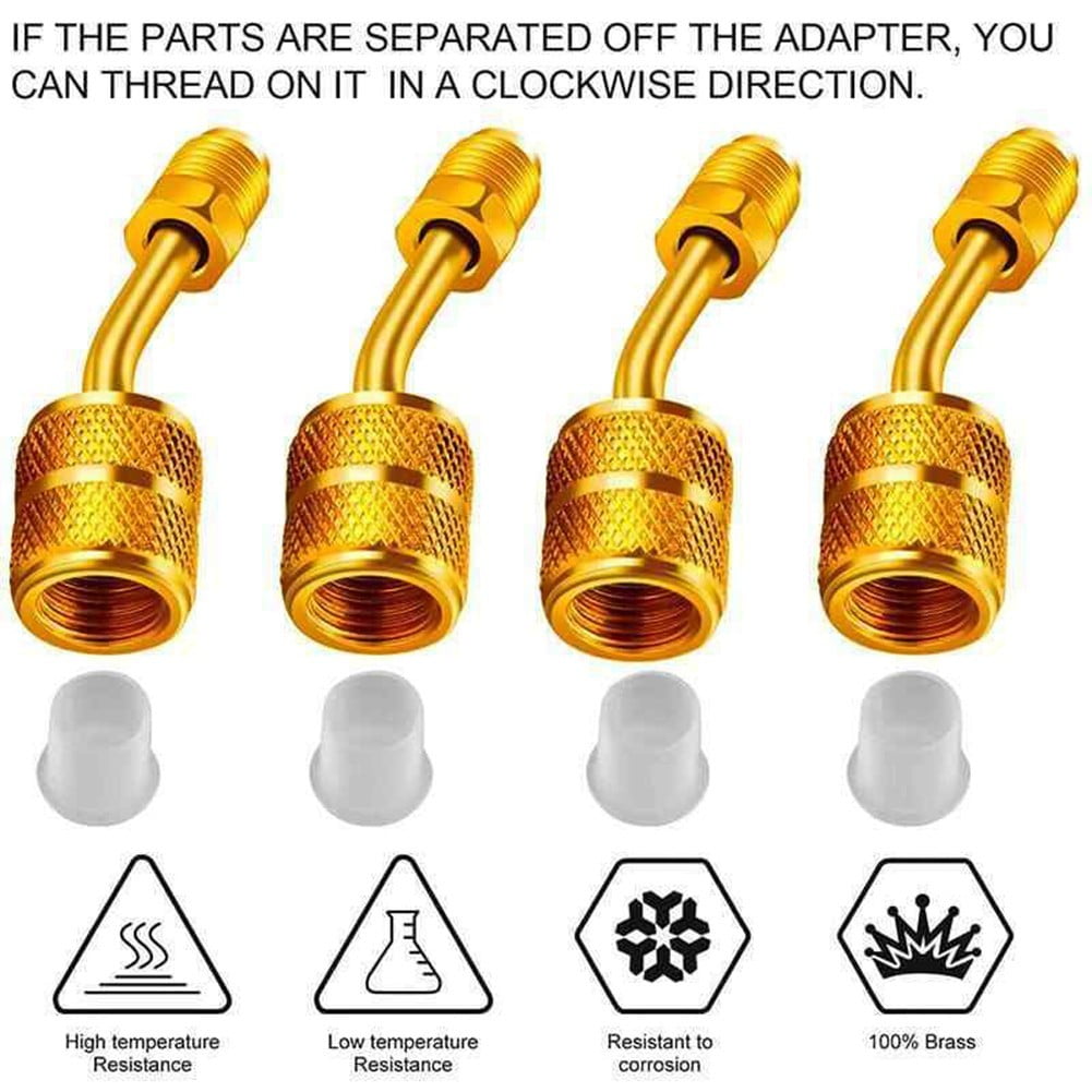 R410a Charging Vacuum Port Adapter Brass Converter Thimble 5/16" to 1/4