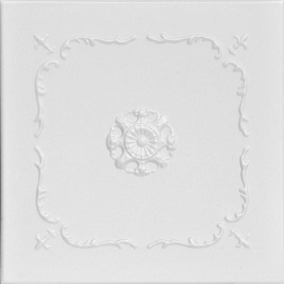 R43 - Bourbon Street Foam Glue-up Ceiling Tile in Plain White (21.6 Sq.ft / Pack) - 8 Pieces