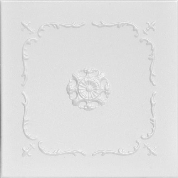 R43 - Bourbon Street Foam Glue-up Ceiling Tile in Plain White (21.6 Sq.ft / Pack) - 8 Pieces