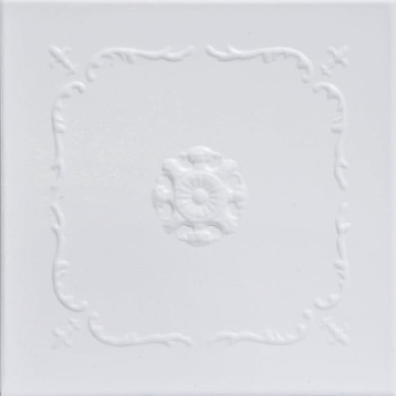 R43 - Bourbon Street Foam Glue-up Ceiling Tile in Ultra Pure White - Satin (Behr) (129.6 Sq.ft / Pack) - 48 Pieces
