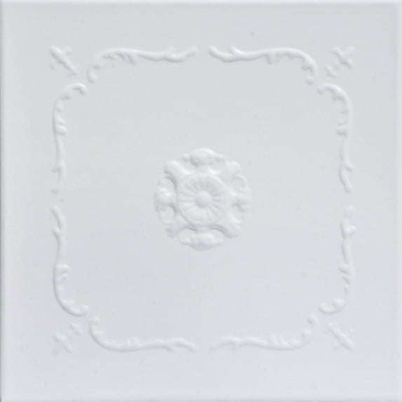 R43 - Bourbon Street Foam Glue-up Ceiling Tile in Ultra Pure White - Satin (Behr) (129.6 Sq.ft / Pack) - 48 Pieces