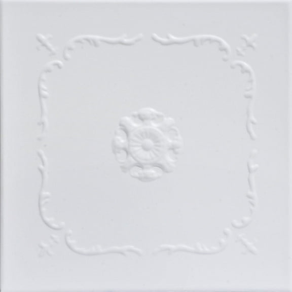 R43 - Bourbon Street Foam Glue-up Ceiling Tile in Ultra Pure White - Satin (Behr) (129.6 Sq.ft / Pack) - 48 Pieces