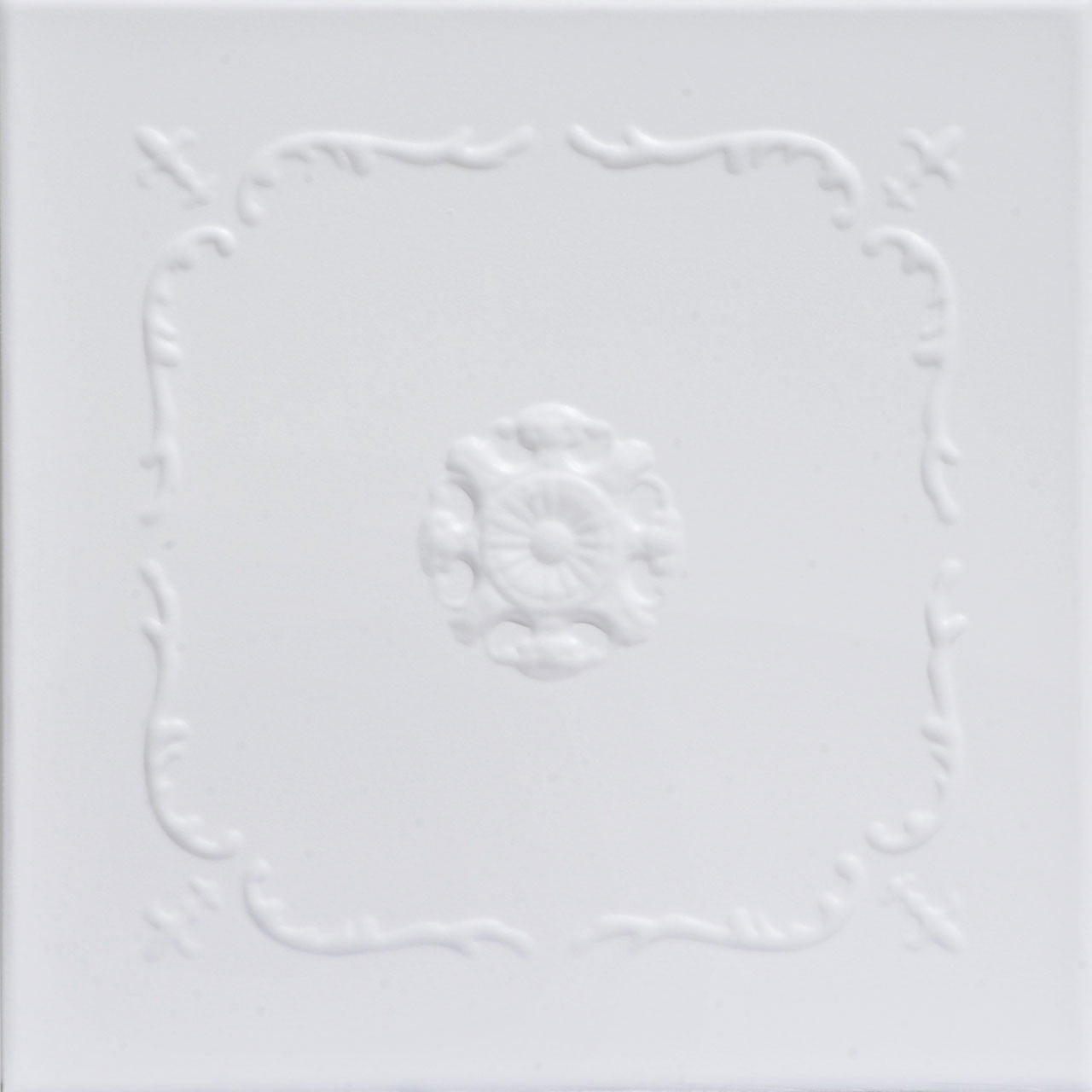 Ultra Pure White Faux Tin Glue-Up Ceiling Tile