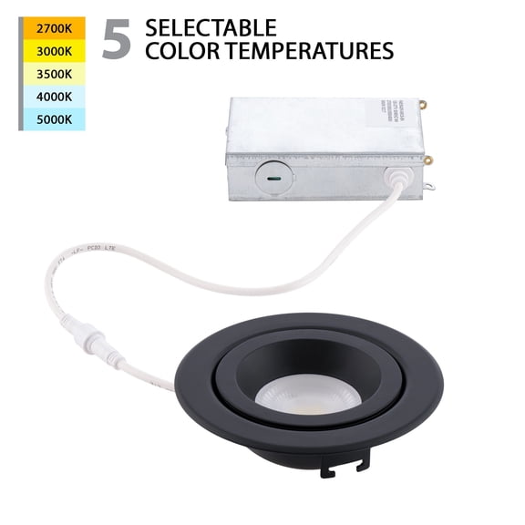 R4ERA2R-W9CS-BK-WAC Limited-Lotos - 9W 1 LED Round Adjustable Recessed Kit-1.67 Inch Tall and 4.73 Inch Wide-Black Finish