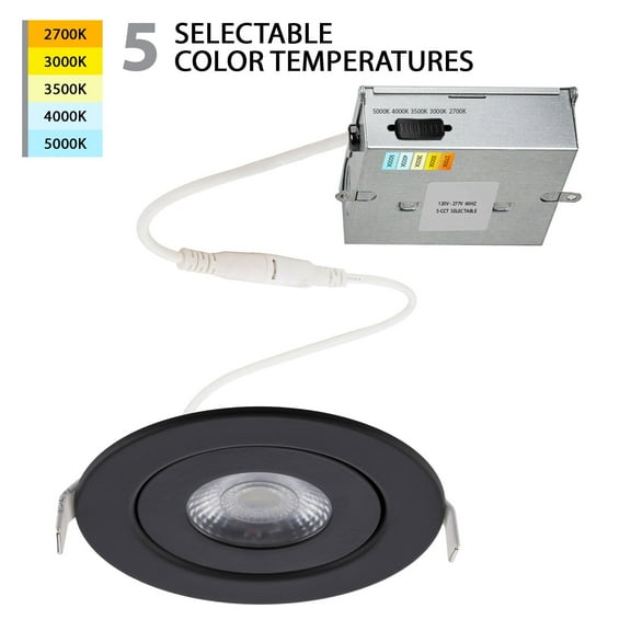 R4ERAR-W9CS-BK WAC Limited Lotos - 9W 1 LED Round Adjustable Recessed Kit-1.18 Inch Tall and 4.73 Inch Wide