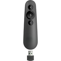 R500s Laser Presentation Remote Clicker with Dual Connectivity Bluetooth or USB for Powerpoint, Keynote, Google Slides, Wireless Presenter - Black (Class 1 Laser)