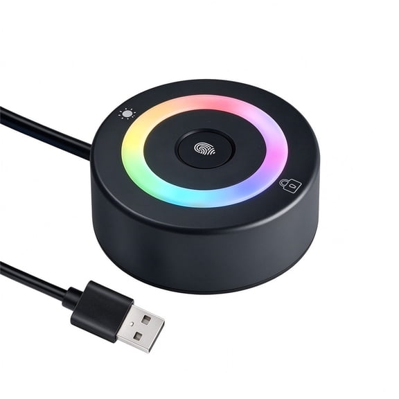 R53C USB Fingerprint Reader for Windows 10/11, Biometric Login Security Key with 1.5m USB Cable, FIDO2 and U2F Support, Plug and Play PC and Laptop Accessory,Does not boot