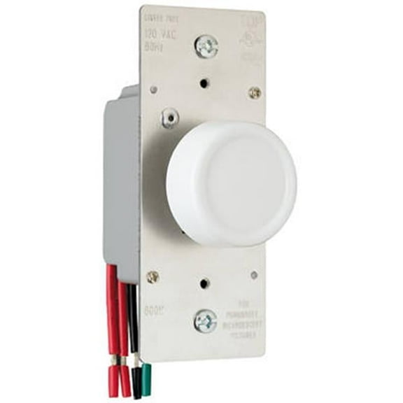 R603PLTKV 600W 3 Way Maximum Rotary Dimmer, Light Almond