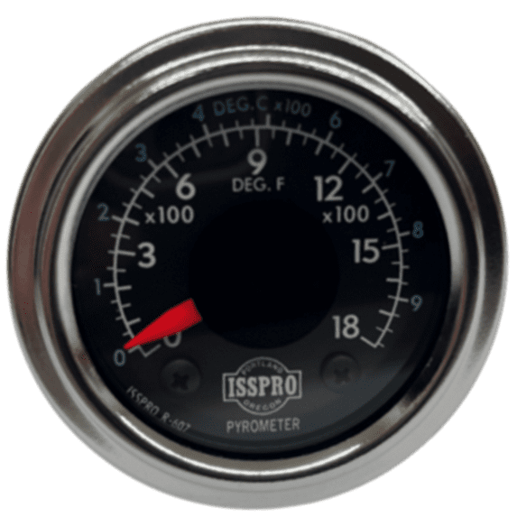 R607P Pyrometer gauge with chrome bezel