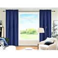 thumbnail image 1 of R64 1 piece solid insulated foam backing lined thermal blackout window curtain panel treatment drape with top rod pocket matte smooth shade 108" navy color room décor, 1 of 3