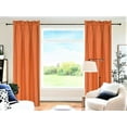 thumbnail image 1 of R64 1 piece solid insulated foam backing lined thermal blackout window curtain panel treatment drape with top rod pocket matte smooth shade 108" orange color room décor, 1 of 3