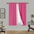 thumbnail image 1 of Hot pink R64 1 panel solid lined foam backing blackout window curtain treatment drape rod pocket matte smooth fabric 37"wide x63"long, 1 of 5