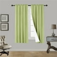 thumbnail image 1 of Lime Green R64 1 panel solid lined foam backing blackout window curtain treatment drape rod pocket matte smooth fabric 37"wide x63"long, 1 of 5