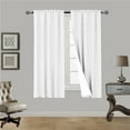 thumbnail image 1 of White R64 1 panel solid lined foam backing blackout window curtain treatment drape rod pocket matte smooth fabric 37"wide x63"long, 1 of 5