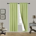 thumbnail image 1 of Lime green R64 1 panel solid lined foam backing blackout window curtain treatment drape rod pocket matte smooth fabric 37"wide x84"long, 1 of 5