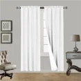thumbnail image 1 of White R64 1 panel solid lined foam backing blackout window curtain treatment drape rod pocket matte smooth fabric 37"wide x84"long, 1 of 5