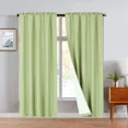 thumbnail image 1 of Sagre Green R64- 2pc set solid matte smooth foam backing lined light filtering up to 65% blackout window curtain panel treatment drape rod pocket top in size 108" long, 1 of 5