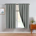 thumbnail image 1 of R64 2 piece solid insulated foam backing lined thermal blackout window curtain panel treatment drape rod pocket top matte smooth in different sizes 63" Charcoal, 1 of 5