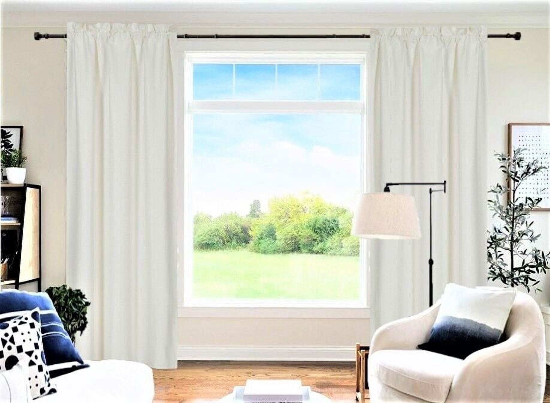 R64 IVORY 100% priivacy light filtering panels blackout window dressing curtain Set, of Two (2) Lined Rod Pocket Panels 37"W X 84"L Each
