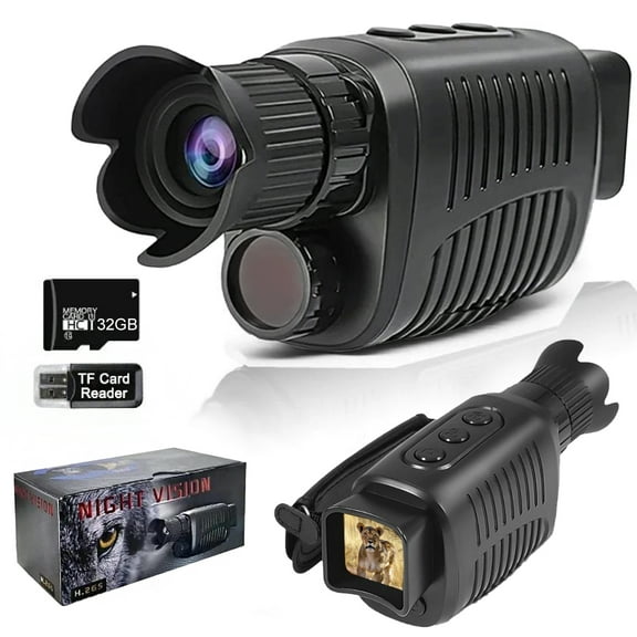 R7 Digital Night Vision Infrared Hunting Binoculars, 1080P High Definition Monocular Night Vision Device, 5X Digital Optical Zoom, Portable Video Recorder