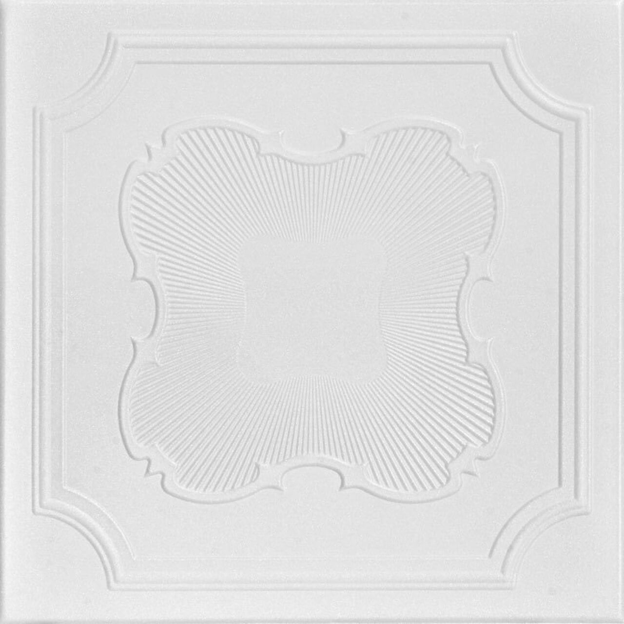 Plain White Polystyrene Glue-Up Ceiling Tile, 19.75" Square
