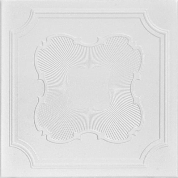 R74 - Coronado Foam Glue-up Ceiling Tile in Plain White (21.6 Sq.ft / Pack) - 8 Pieces