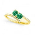 thumbnail image 1 of R781-EM-D-.50-14Y-vs-2 0.5 14K Yellow Gold Emerald Two Stone Rings, vs-2 Round, 1 of 1