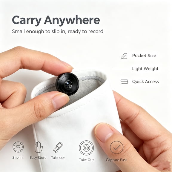 R8 only 1 inchHidden Camera with Audio/Video Mini Small Spy WiFi Security Secret System Smart Home Indoor Use Wireless Outdoor Nanny Night Vision Motion Detection Baby Monitor Pet Doorbell Seguridad