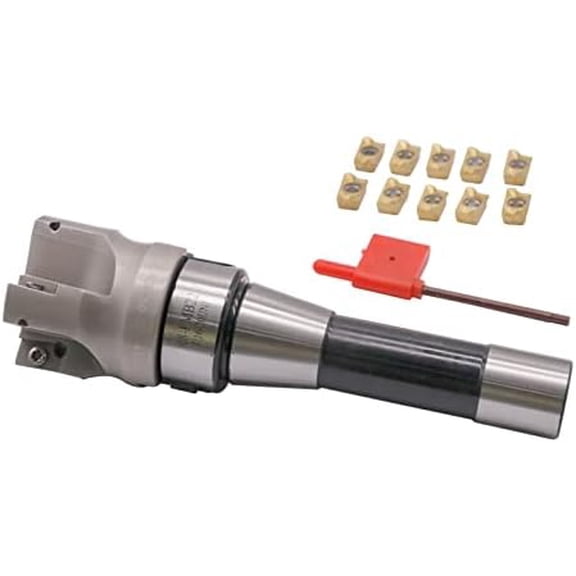 R8 FMB22 7/16-20UNF Shank Face End Mill Arbor and 400R 50MM CNC End Milling Shell Cutter with 10Pcs APMT1604 Carbide Inserts and T15 Wrench$$Tools