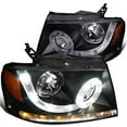 thumbnail image 1 of R8 Style DRL LED Light Strip Projector Headlight Head Lamp Replacement in Black Housing Clear Lens Made For And Compatible With 2004 - 2008 Ford F-150 F150 06-08 Lincoln Mark LT 04 05 06 07 08, 1 of 7