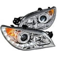 thumbnail image 1 of R8 Style DRL LED Light Strip Projector Headlight Head Lamp Replacement in Chrome Housing Clear Lens Made For And Compatible With 2006 - 2007 Subaru Impreza WRX STI 06 07, 1 of 9