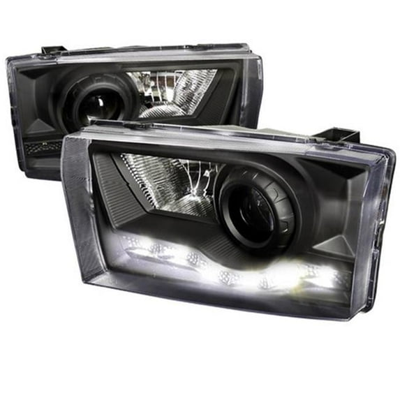 R8 Style LED Projector Headlight for 99 to 04 Ford F250, Black - 9 x 14 x 17 in.