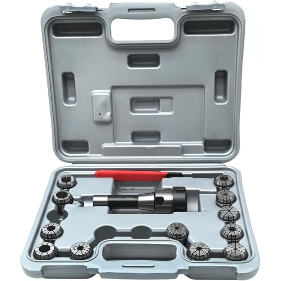 R8 Taper ER32 Collet Set, R8 ER32 Collet Holder Chuck Kit with 12 PCS Collets (0.01-0.015mm Accuracy)