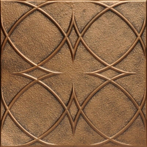 R82 - Circles And Stars Foam Glue-up Ceiling Tile in Antique Bronze (129.6 Sq.ft / Pack) - 48 Pieces