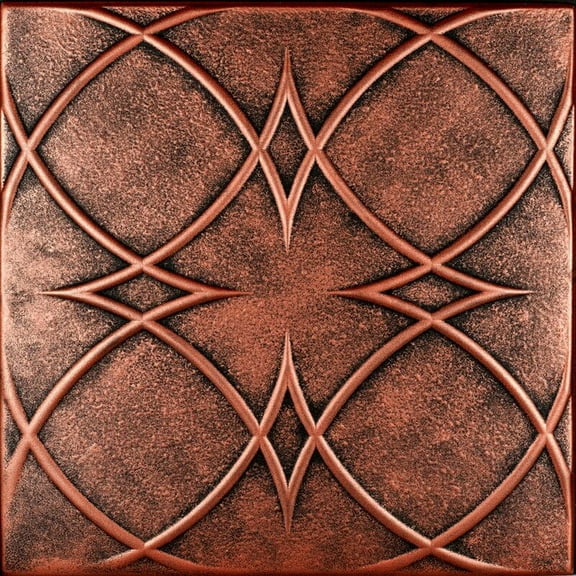 R82 - Circles And Stars Foam Glue-up Ceiling Tile in Antique Copper (259.2 Sq.ft / Pack) - 96 Pieces