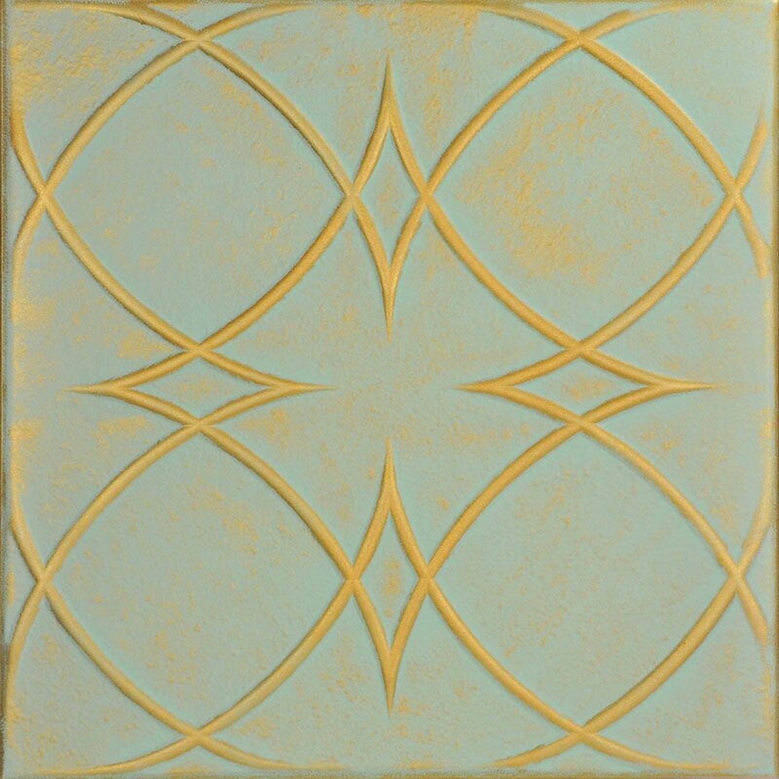 Gold Moss Faux Tin Glue-Up Ceiling Tile, 2 x 2 ft