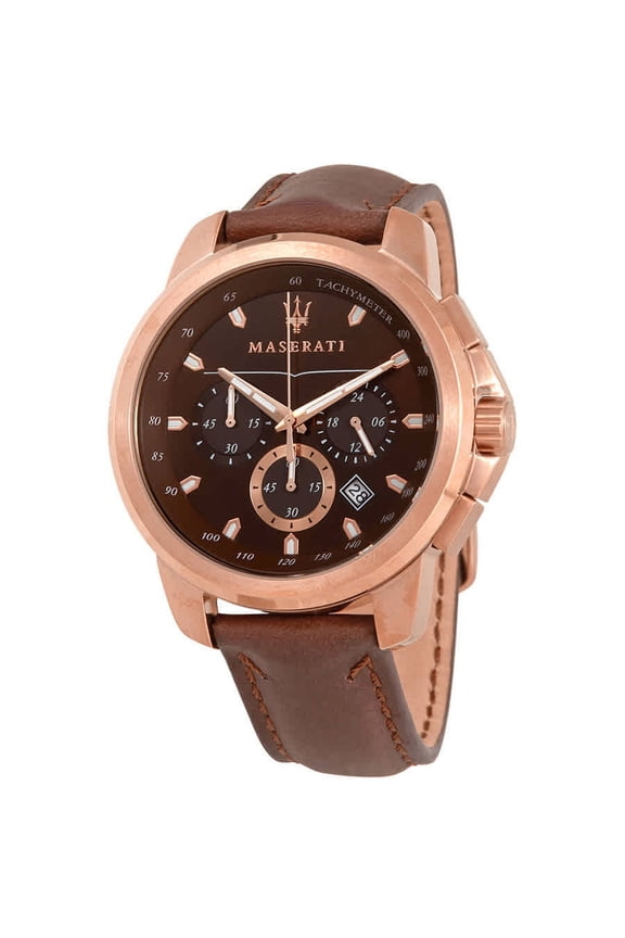R8871621004 Men's Successo Brown Dial Brown Leather Strap Chronograph Watch